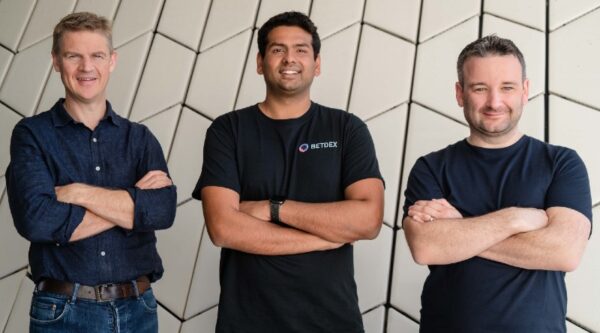 BetDEX co-founders Nigel Eccles, Varun Sudhakar, and Stuart Tonner