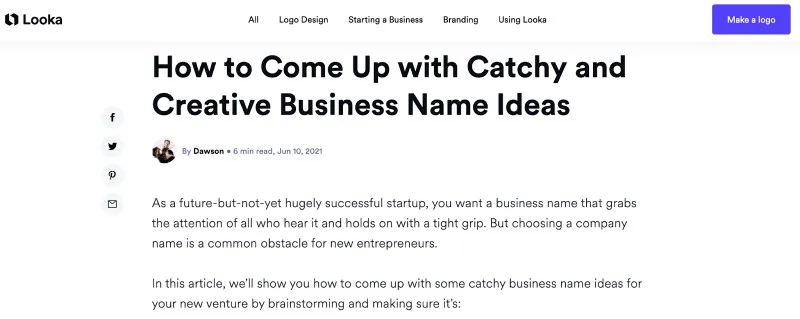 How to Come Up with a Catchy and Creative Business Name - Looka