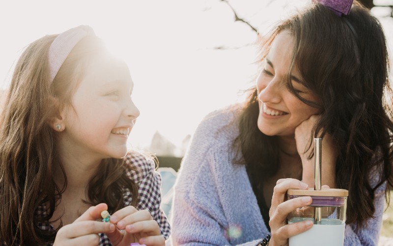 Mother and daughter spending time together