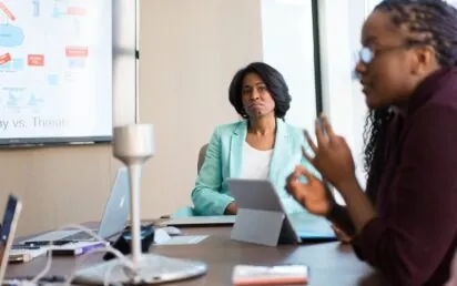 Women in meeting