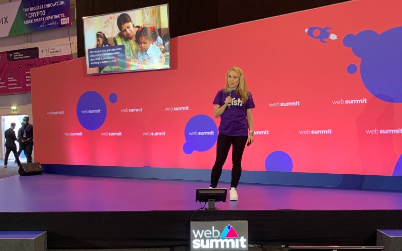Daisy Hill on stage at WebSummit