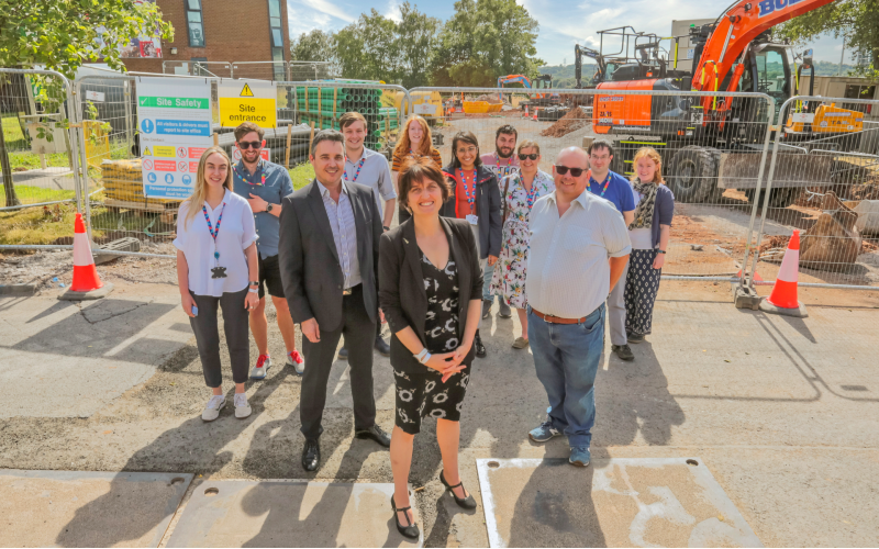 STFC’s Kate Royse, director of the Hartree Centre at the front with colleagues from Hartree Centre and Daresbury Laboratory