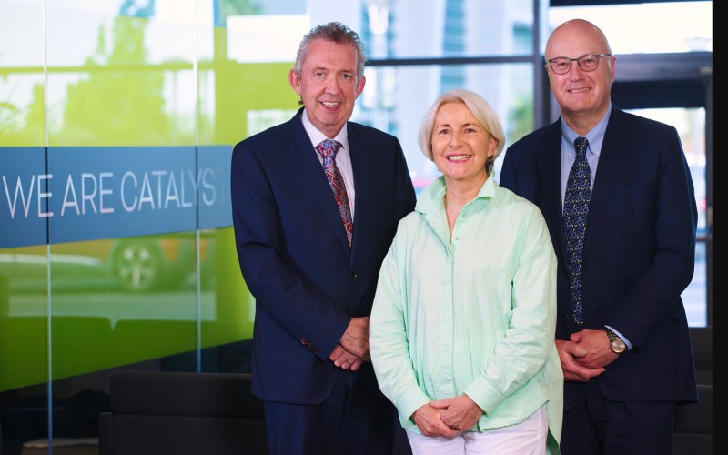 L-R: Paul Hannigan, President of Letterkenny Institute of Technology; Jeanette Walker, former director of the Cambridge Science Park; Prof. Mark Ferguson CBE previously served as the Director General of Science Foundation Ireland and was Chief Scientific Adviser to the Government of Ireland