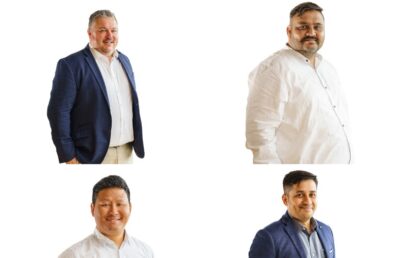 Directors of The Commerce Team Global. Clockwise from top left: Paul Sanderson, Amit Jain, Kalpesh Patel and Suraj Gurung
