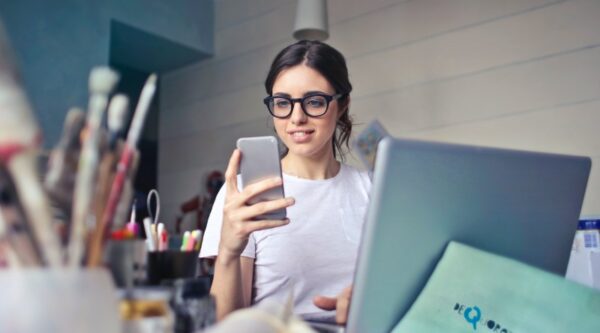 Woman looking at phone