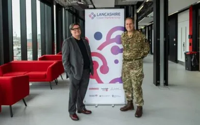 Andy Walker, Lancashire County Council’s Head of Business Growth, with Lieutenant General Tom Copinger-Symes CBE, Deputy Commander, UK Strategic Command