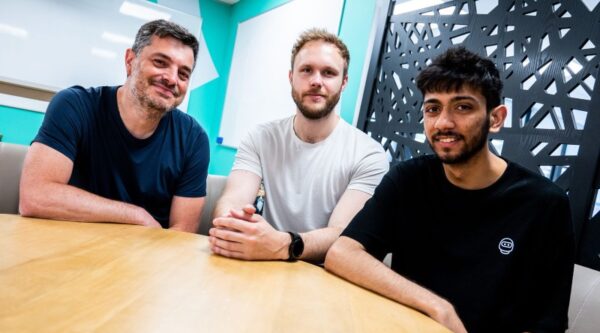 (Left to right] Grid Finder - Kevin Beales (pre-seed lead investor), Thomas Stapley-Bunten (Founder, CEO), Nikhil Patel (Co-Founder, CTO)