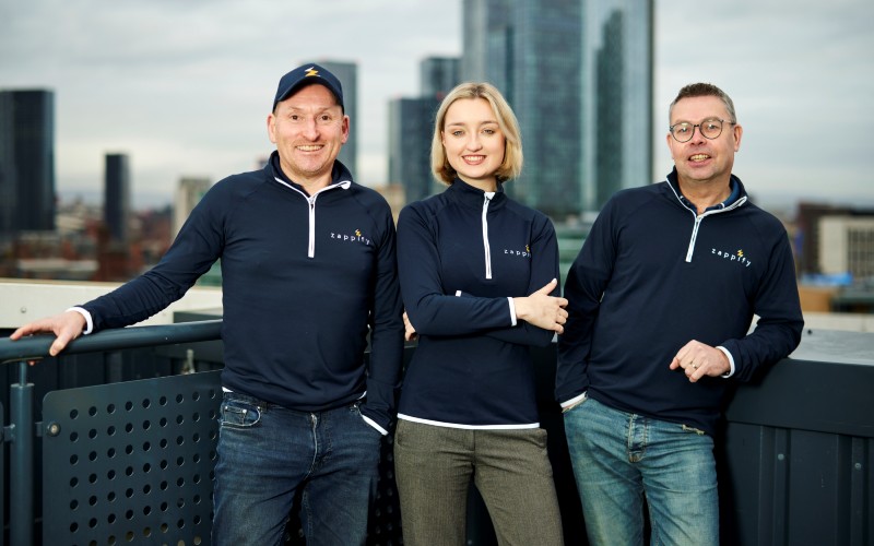 Zappify founders Keith Robinson, left, and Paul Smith with digital marketing executive Lauren Grantham