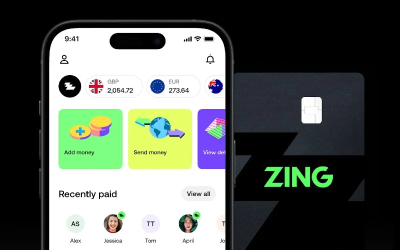 Zing app and card