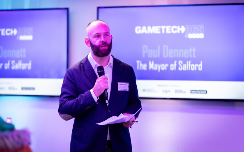 Paul Dennett, Mayor of Salford, at the Gametech365 @ HOST launch