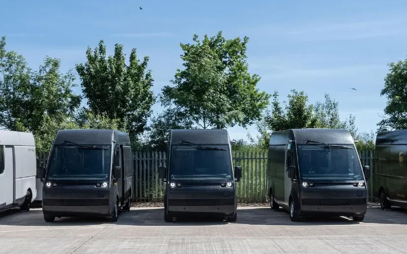 Happier times from 2021: Arrival vans all lined up in the car park