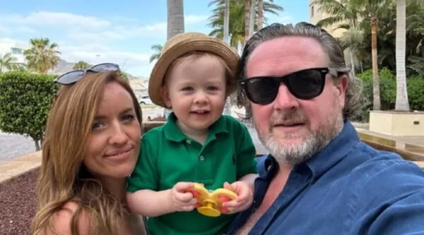 Martin Keelagher and late wife Claire and son Monty