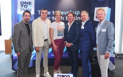 One to Win - (L to R) Yiannis Maos MBE _ TechWM - Fred Soneya _ Haatch - Kimberley Leary _ TechWM - Steve Rigby _ The Rigby Group - Rupert Lyle _ Midven - Scott Weavers-Wright OBE _ Haatch