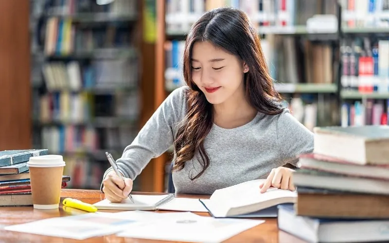 Woman studying