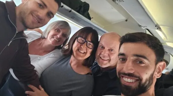 Bruno Fernandes on Lisbon flight