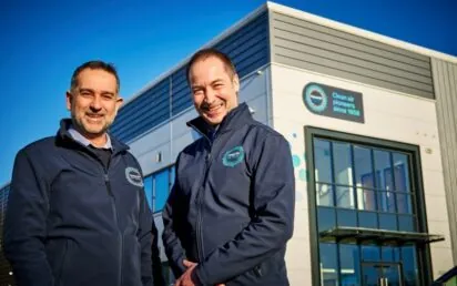 Carlo Rava, left and Adam Ainslie at Howorth Air Technology's new headquarters