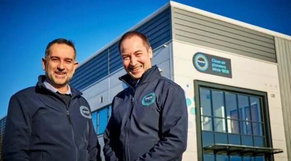 Carlo Rava, left and Adam Ainslie at Howorth Air Technology's new headquarters