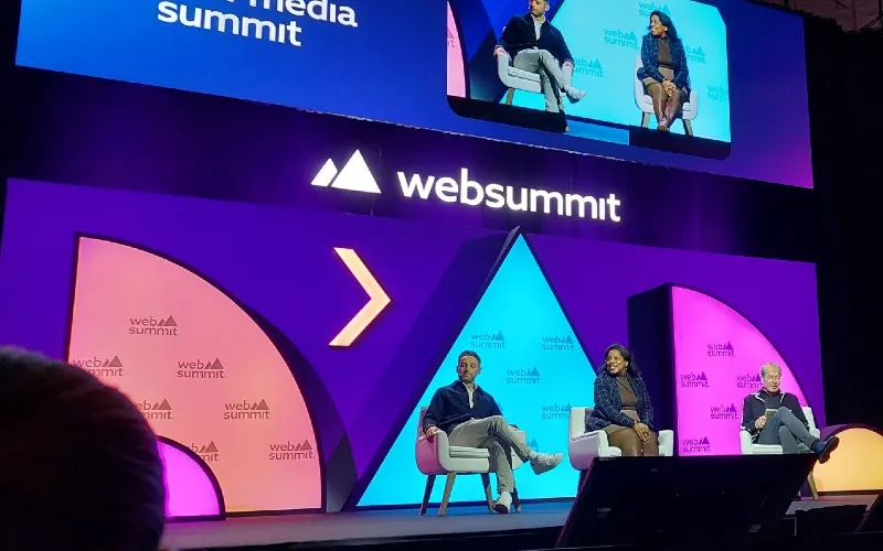 Danielle Belton, editor-in-chief at the Huffington Post, with The Independent CEO Christian Broughton at Web Summit