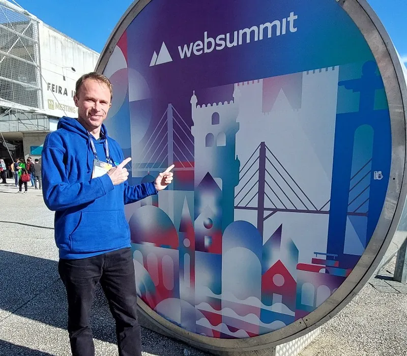 Jonathan Symcox outside Web Summit new