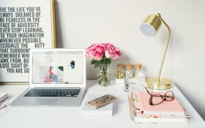 Laptop on desk