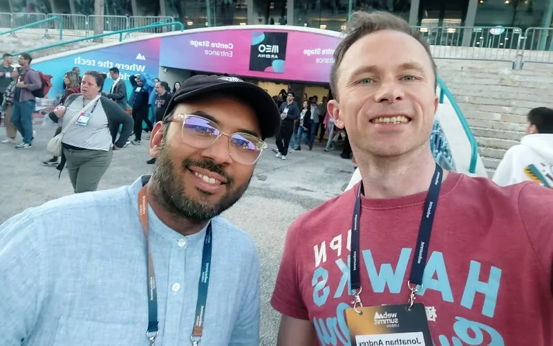 Manon Dave with Jonathan Symcox at Web Summit