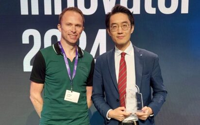 Rudder Wu, CTO, Thermalytica - winner of KPMG Global Tech Innovator competition for 2024 - with Jonathan Symcox of BusinessCloud