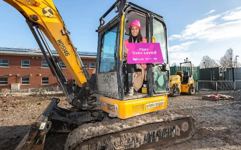 Breast cancer survivor Rebecca Hartley breaks ground at National Breast Imaging Academy in Manchester