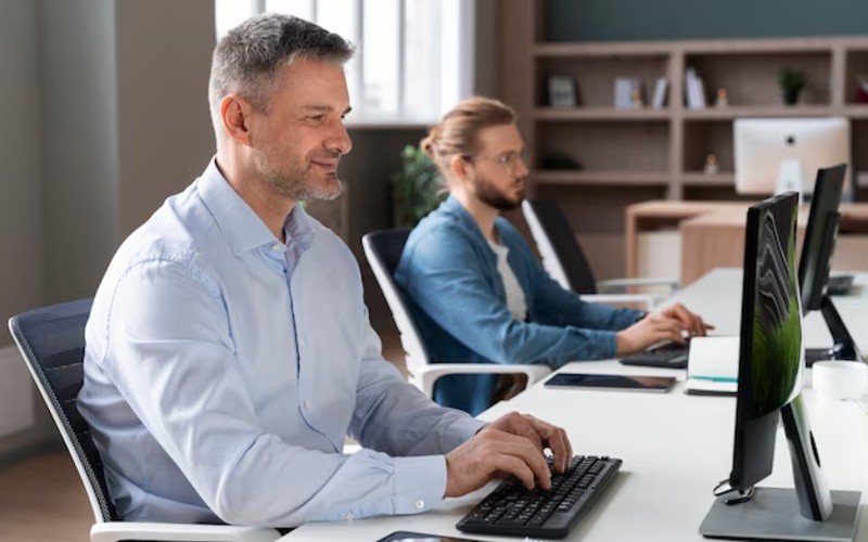 Man on computer