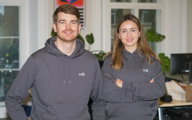 Zelt co-founders Chris Priebe and Polina Vorms