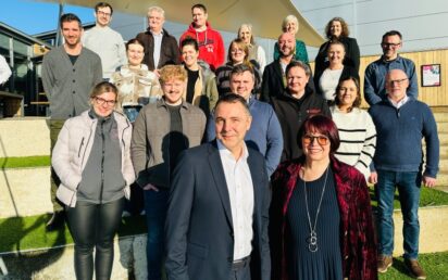 Graduates of the Made Smarter Leading Digital Transformation programme with Brian Holliday (co-chair of the Made Smarter Commission) and Lily Newman (Morgan James Consulting)