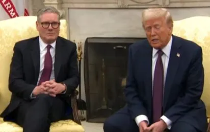 Prime Minister Sir Keir Starmer visits US President Donald Trump at The White House