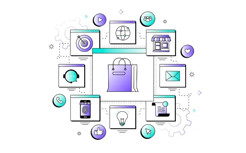 Gradient omnichannel illustration