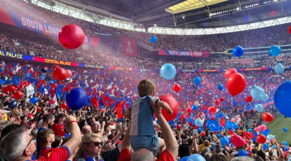 Crystal Palace fans at Wembley. Credit: @TomDutty/Twitter
