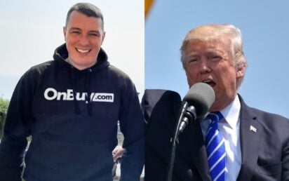 Donald Trump (R) and Cas Paton, OnBuy CEO (L)