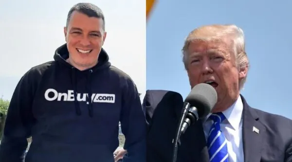 Donald Trump (R) and Cas Paton, OnBuy CEO (L)