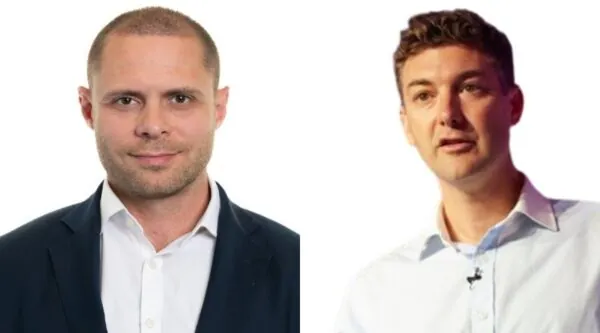 om Pugh of RSM, left, and Neil Bellamy, head of Technology, Media, Telecoms (TMT) for NatWest Group