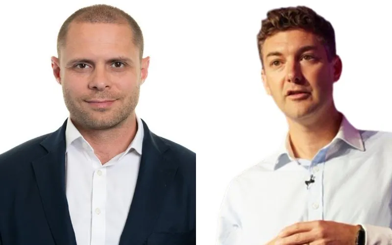 om Pugh of RSM, left, and Neil Bellamy, head of Technology, Media, Telecoms (TMT) for NatWest Group