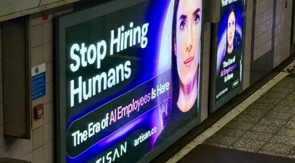 Artisan AI ad in Old Street Station