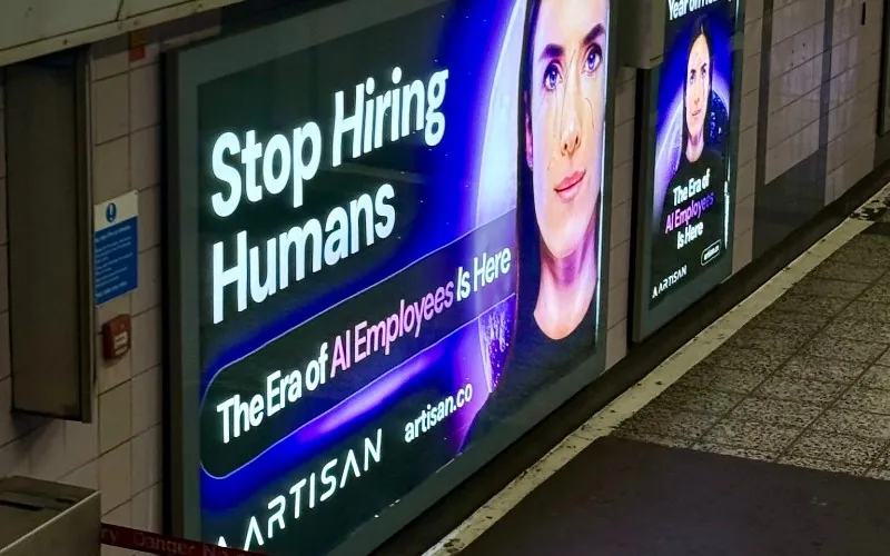 Artisan AI ad in Old Street Station
