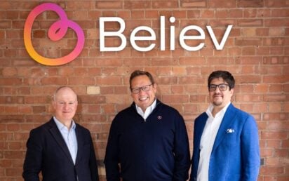 Left to right - Jonathan Pearson, Chairman, Believ and CFO, Liberty Growth at Liberty Global; Guy Bartlett, Believ CEO; Massimo Resta, Partner at Zouk Capital