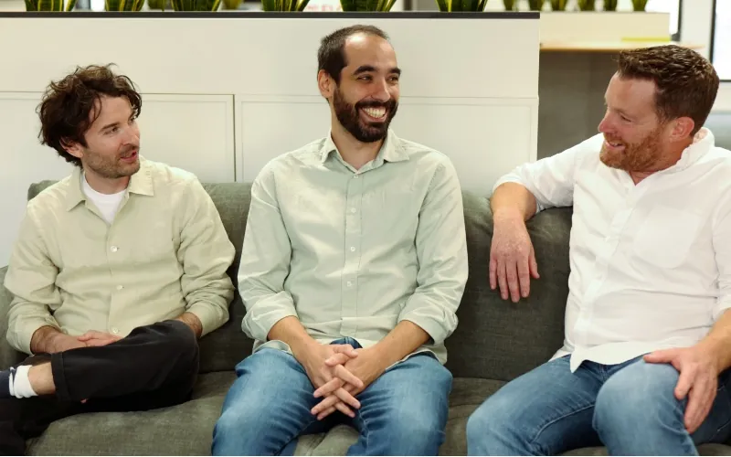 Pierre Cuquemelle (CEO of Airport AI), Filipe Pereira (CTO of Airport AI) and Nicholas Key (15below CEO)