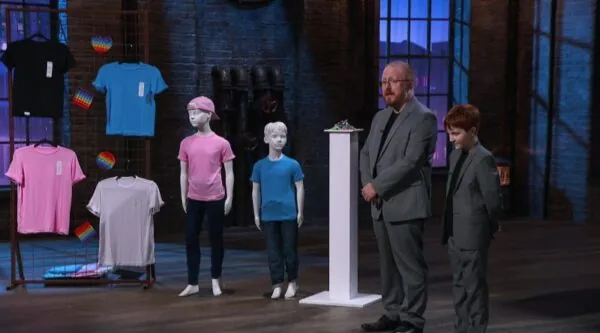 Max Palfrey and dad Matt on Dragons' Den