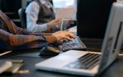 Man typing