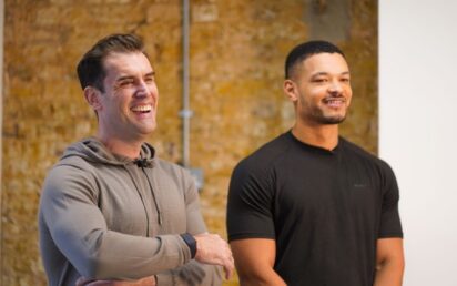 L-R - Leo Harrison, founder and CEO of Chapter 2, with Diary of a CEO host Steven Bartlett