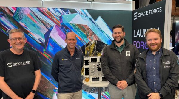 Space Forge - L-R Alastair McGibbon (Head of Semiconductors), Scott White (Chair of the Board), Joshua Western (CEO and Co-founder) and Andrew Bacon (CTO and Co-founder)