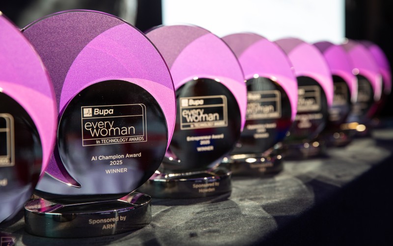 everywoman in Technology Awards trophies