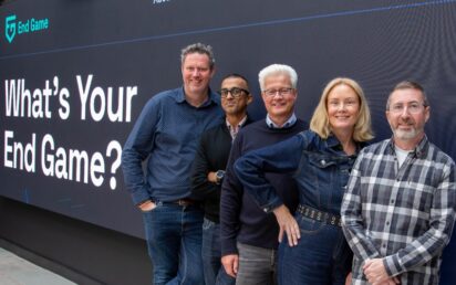 End Game founders Nick Richardson, Vikas Shah MBE, Giles Harridge, Naomi Timperley and James Akrigg