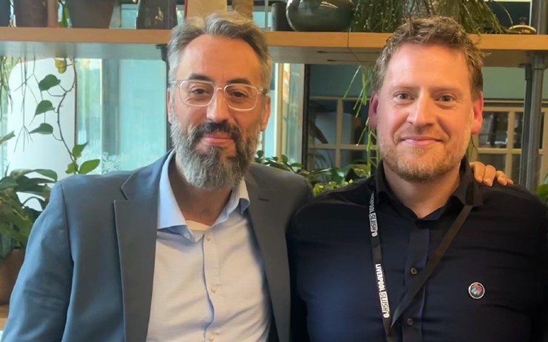 Hamid Rami of MathsWatch with Tom Reynolds of EdenFiftyOne