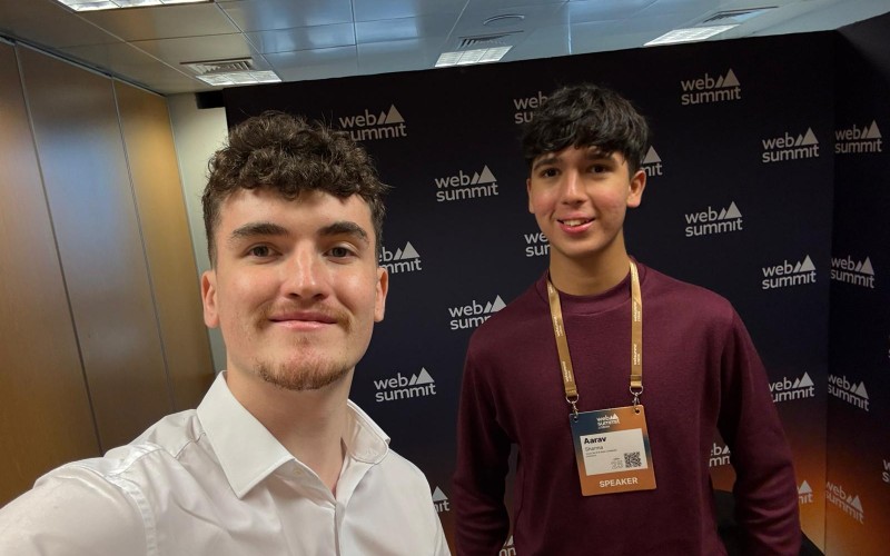 Aarav Sharma with BusinessCloud's Patrick Killeen