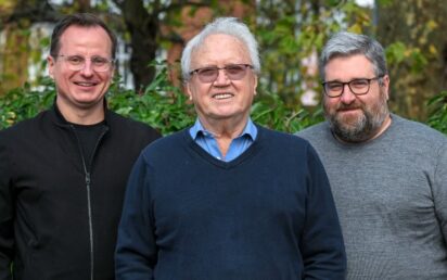 Dr David Fyfe, centre, with Kodiaq Technologies co-founders